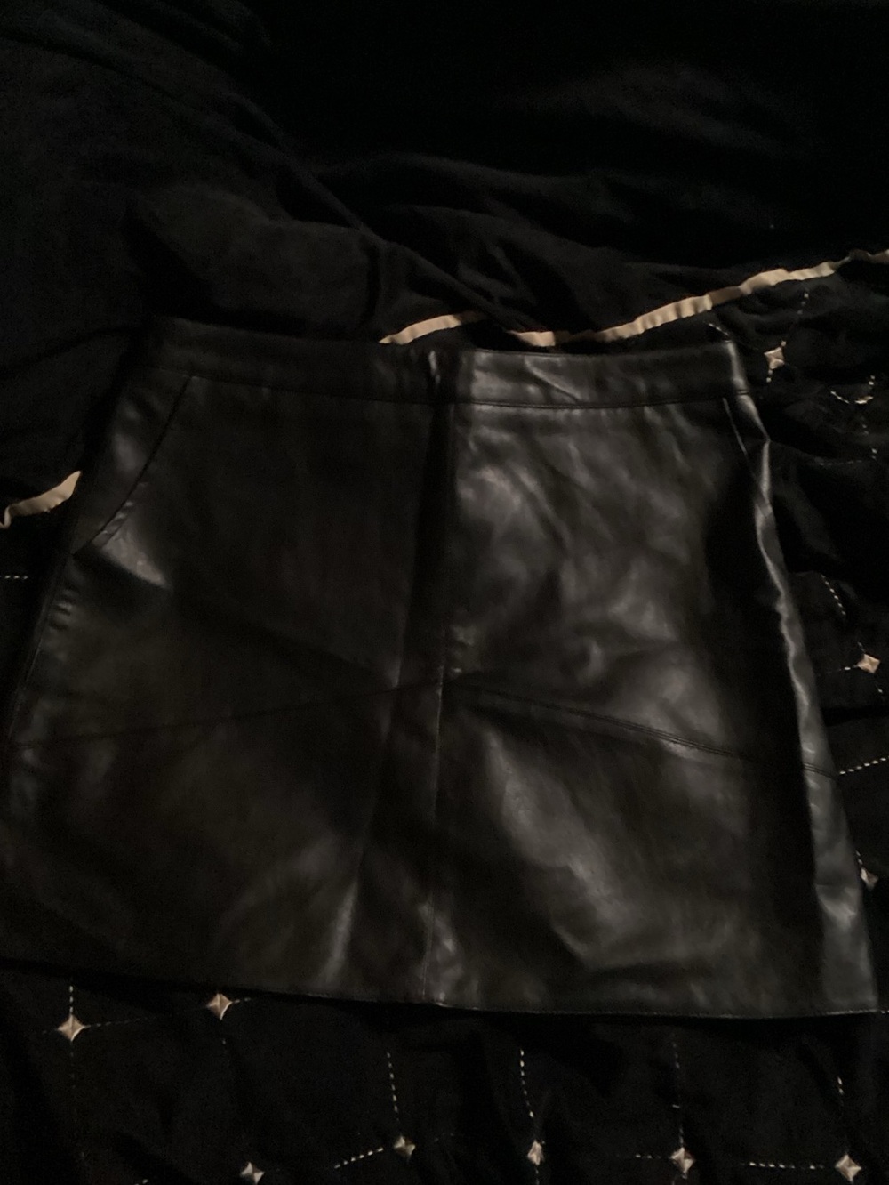 Lulu's Black Faux Leather Mini Skirt
